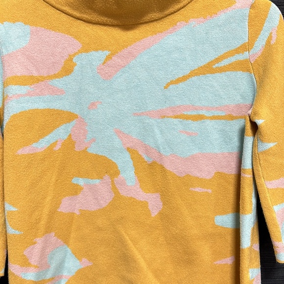 Fate brand crop sweater top M rayon/polyester/nylon / yellow/blue/ pink in color - Picture 2 of 7